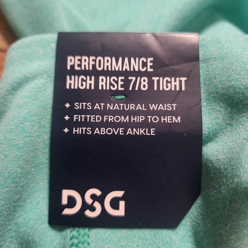 DSG 7/8 High Rise Tight Womens S Aqua Performance Leggings NEW - Picture 7 of 12